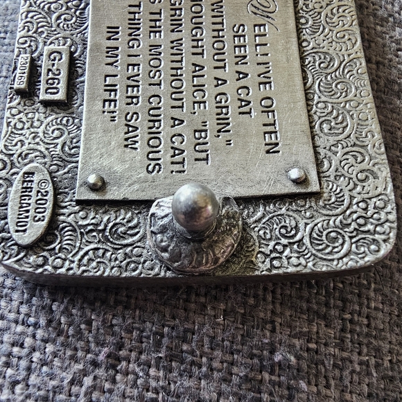 Bergamint Brass Works Alice In Wonderland Cheshire Cat Belt Buckle 2003 Y2K VNTG main image 6